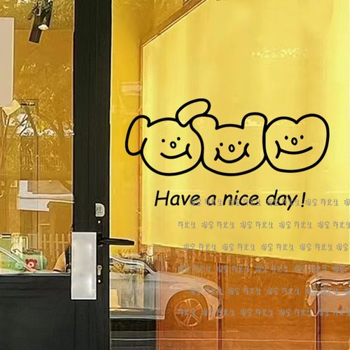 ins卡通笑脸贴纸装饰防撞贴