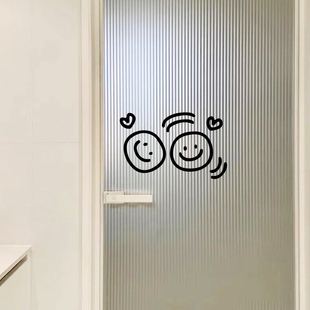 可爱卡通笑脸玻璃贴纸防撞头  网红商店推门贴 厨房卫生间镜子贴