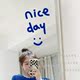 网红店铺打卡自拍照背景墙贴玻璃门装 nice day笑脸贴纸 饰防撞贴
