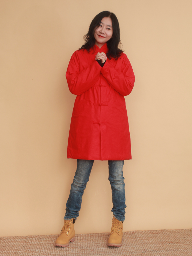 姜欢设计冬款国潮风手工加厚盘扣