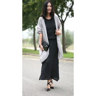 布麻范原创设计美院派艺术系超百搭防晒麻纱大开衫 天光 灰