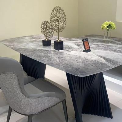 高端轻奢大理石餐桌大气家用餐桌饭桌长桌