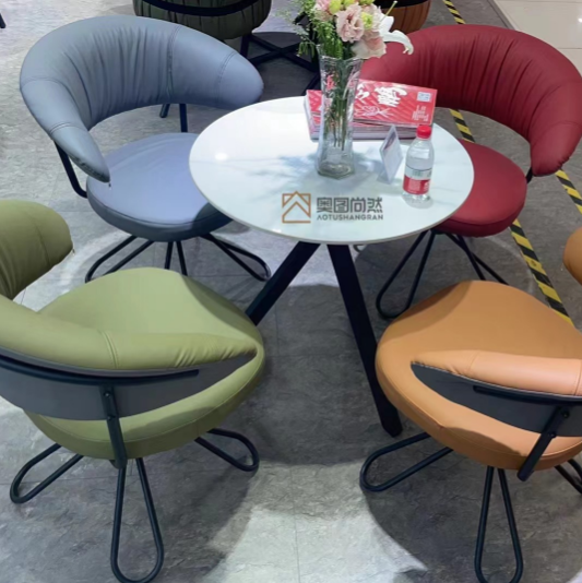 2把起发简约洽谈椅休闲椅阳台家用桌椅组合办公休息区组合椅