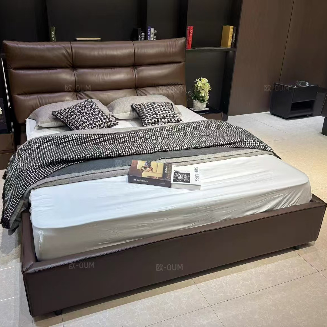 半青皮软包皮床实木床卧室皮床双人床1.5 1.8米