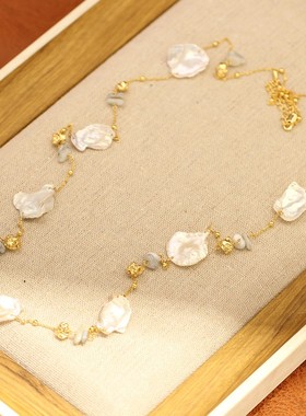 复古宫廷镶嵌微镶长款项链毛衣链