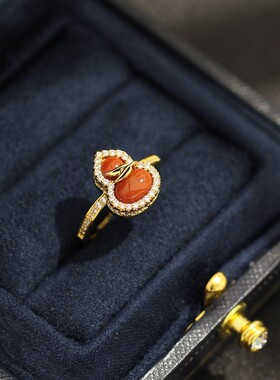 美拉德风气质斑马纹滴油食指戒女