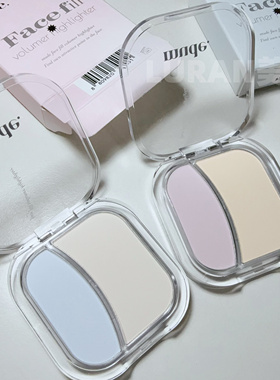 韩国mude高光盘轻薄提亮卧蚕双色哑光珠光腮红自然修容立体粉饼盘