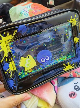 日单新款Splatoon3斯普拉遁收纳包化妆包防水周边创意笔袋流沙包