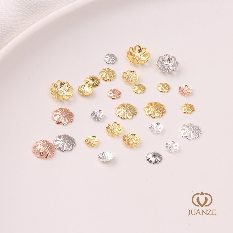 14K18K包金保色花托隔珠配件