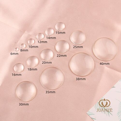 圆点胶手工diy饰品配件材料耳饰透明贴片低弧正圆水晶玻璃贴戒面 - 封面