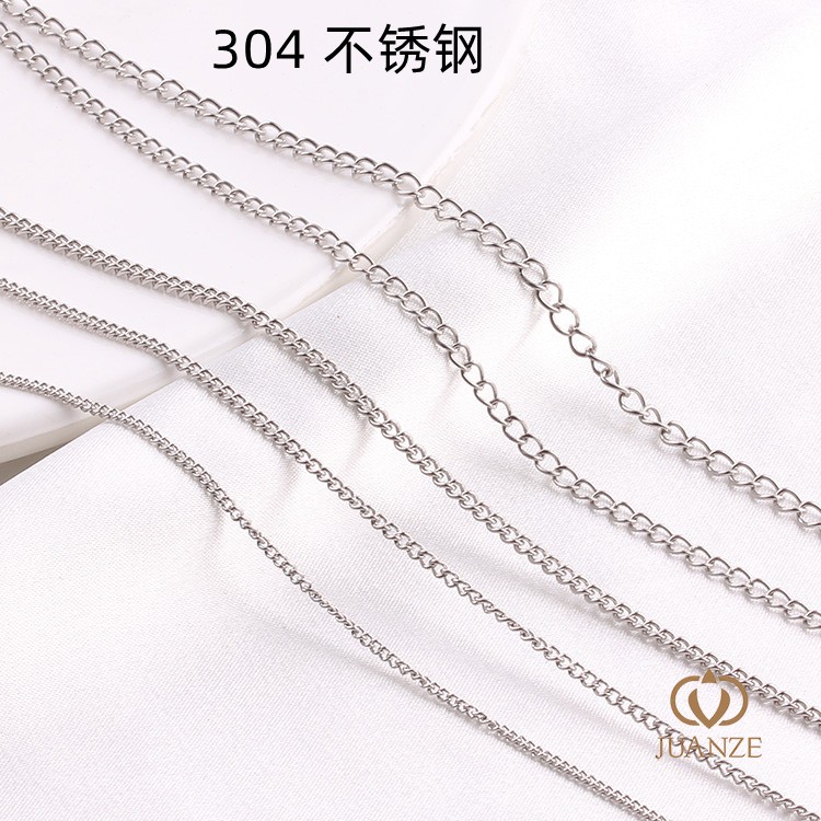 304不锈钢圆O链加密尾链手链配件