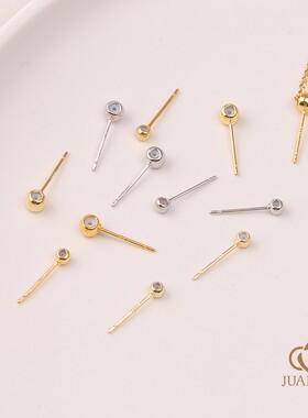 14K18K包金保色硅胶珠耳针