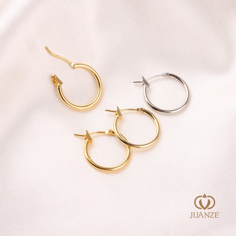 14K18K包金保色法式耳环圆耳圈