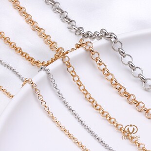 项链素链不锈钢手链链条饰品diy手工配件材料圆链O字链可穿吊坠女