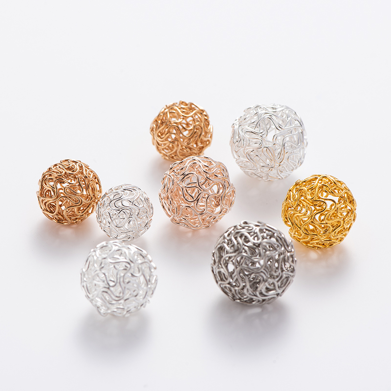 彩色金属丝绕球珠子散珠diy配件