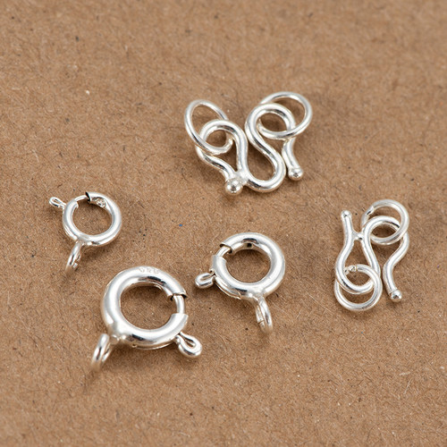 925纯银扣搭扣W扣S扣DIY配件材料