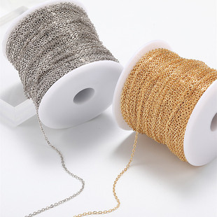 铜链扁十字链2.0mm扁O链子散链diy饰品材料项链手链耳环流苏配件