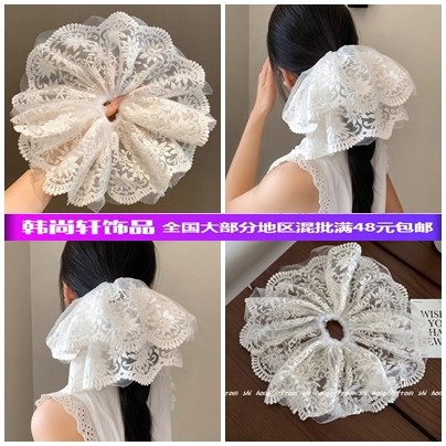 甜美蕾丝大肠发圈女气质温柔头绳花朵发饰高弹力发绳头花网纱皮筋,饰品/流行首饰/时尚饰品新,发饰,淘宝优惠券,粉丝福利购,淘宝优惠卷