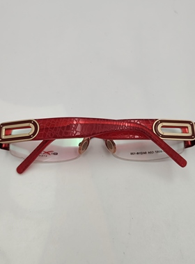 DIO时尚光学眼镜红色鳄鱼纹半框撞色金属细节个性潮流配饰CE522