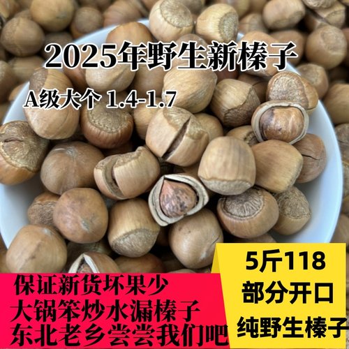 2025年新鲜榛子铁岭开原特产东北野生薄皮大个手拍开口山榛子包邮