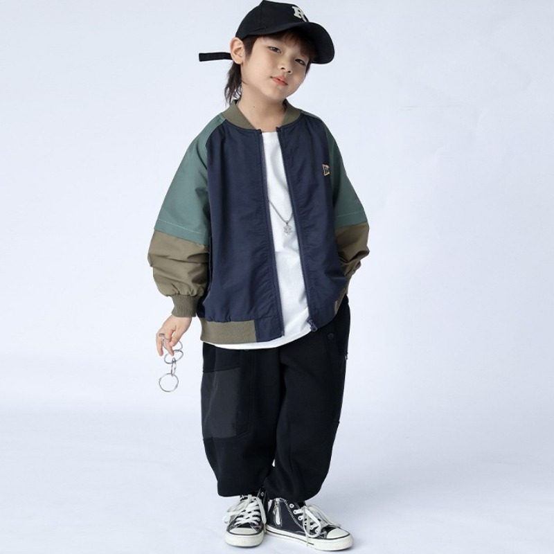 男童韩式棒球服外套秋2025中小童撞色上衣儿童帅气飞行员夹克衫潮