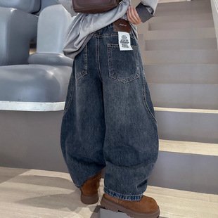 男童牛仔裤春秋款2026新款中大儿童装秋季宽松休闲裤子男孩春装潮
