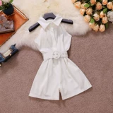 Весенний летний комбинезон, шорты без рукавов, штаны, с открытой спиной, городской стиль, свободный крой