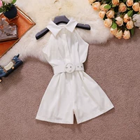 Весенний летний комбинезон, шорты без рукавов, штаны, с открытой спиной, городской стиль, свободный крой