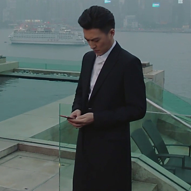 我的前半生贺函同款西服中长款休闲男士西装靳东同款修身风衣外套