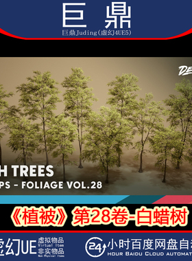 虚幻UE5.1+Foliage VOL.28 - Ash Trees植被白蜡树树木模型道具