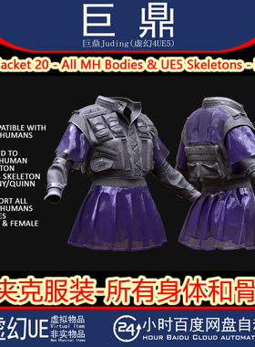 虚幻UE5.3+Cyber Jacket 20 All MH Bodies UE5 Skeletons Rigged