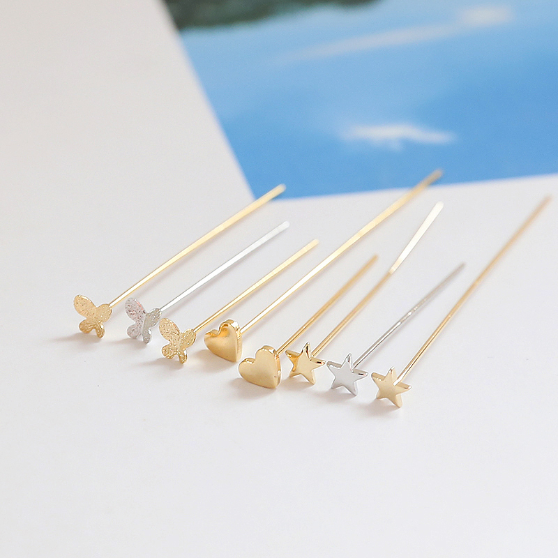 diy多规格爱心五角星蝴蝶耳环