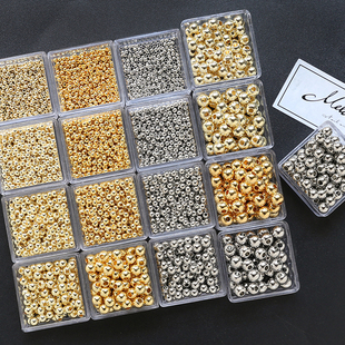 真金电镀铜珠隔珠14k18kDIY手工饰品手项链珠饰耳饰串珠配件材料
