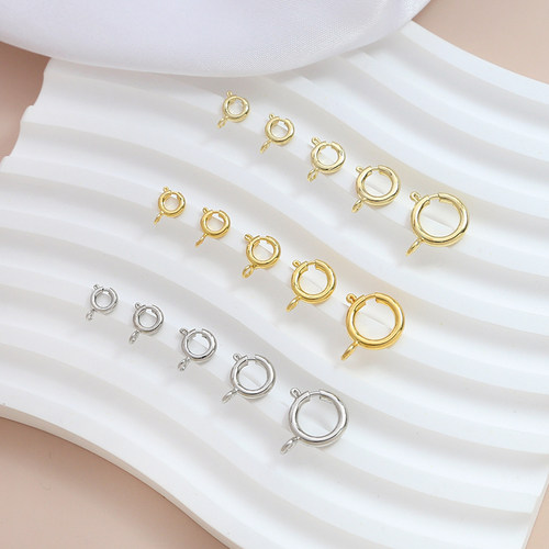 结尾弹簧扣铜包金万能扣真金电镀