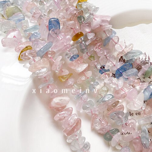 低饱和彩色天然摩根碎石不规则新中式DIY手工串珠散珠饰品配件