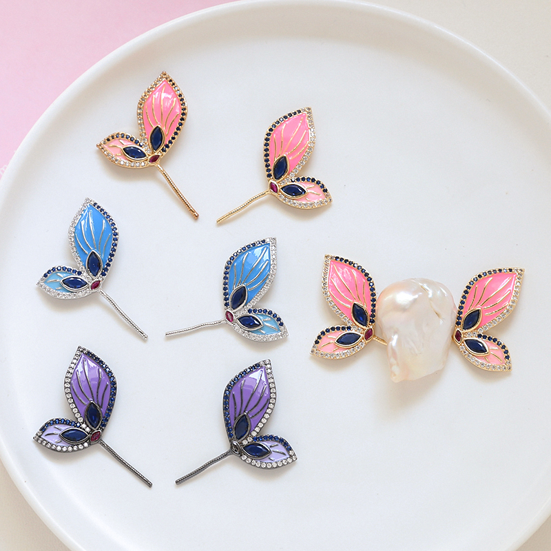 阿飘蝴蝶翅膀铜镀真金饰品配件