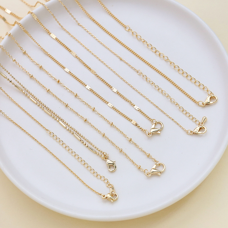 替换链素链铜包金饰品配件