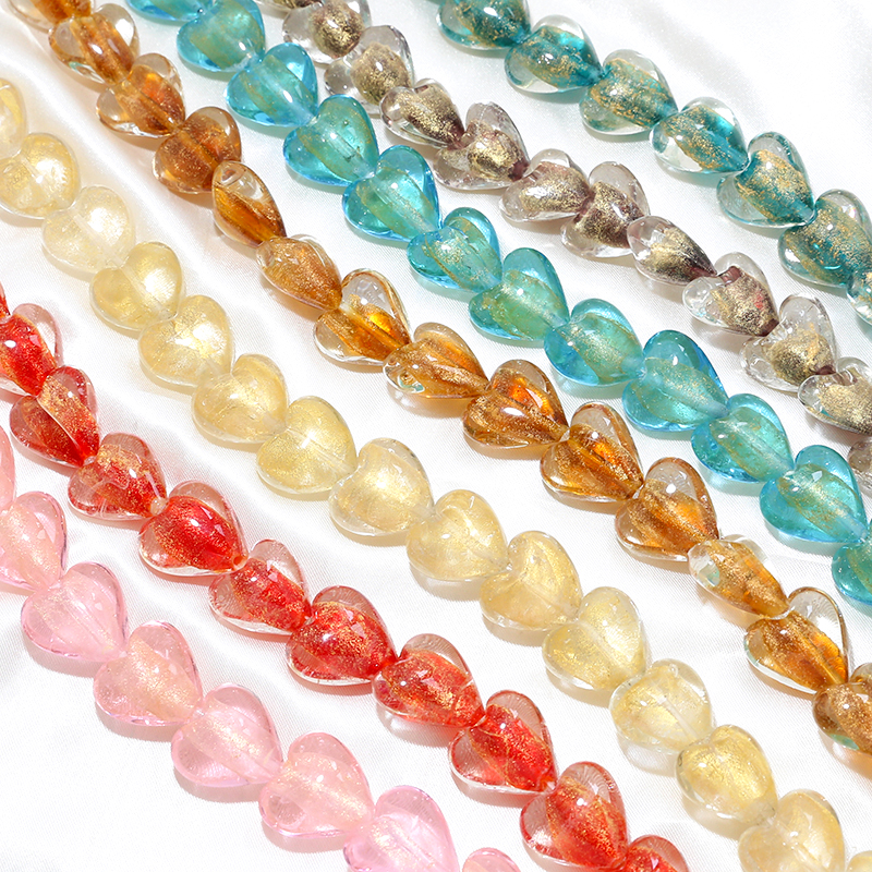 撒金爱心散珠琉璃饰品配件