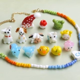 Маленькие животные глазированные бусины, утиная собака, лягушка, витрины свинины, материалы для ювелирных аксессуаров ручной работы ручной работы материалы