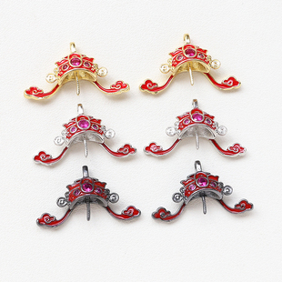 铜镀真金滴油阿飘财神帽状元 帽diy手工饰品巴洛克珍珠插针材料