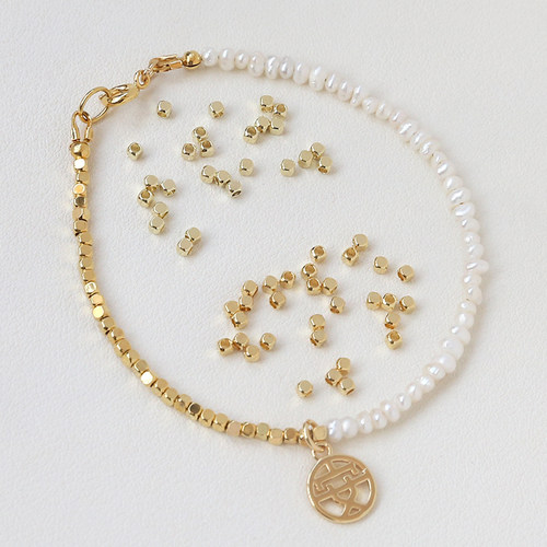 保色隔珠铜镀包金手工饰品材料