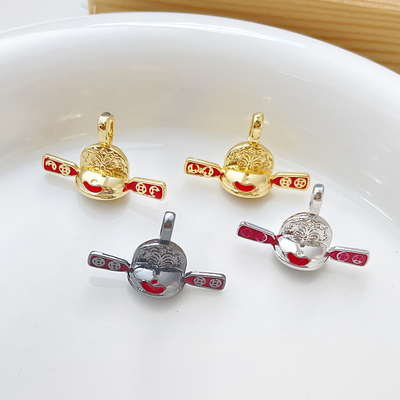 阿飘财神帽真金电镀饰品配件