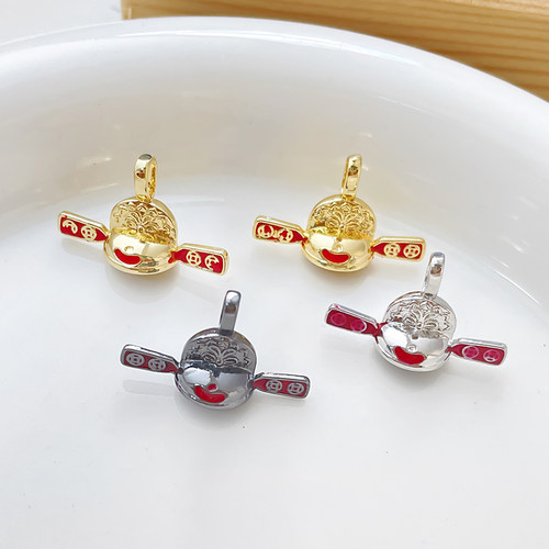 阿飘财神帽真金电镀饰品配件