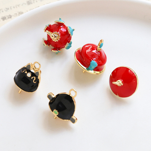 铜镀真金阿飘古风皇帝锦衣卫帽子DIY巴洛克自制饰品插针配件