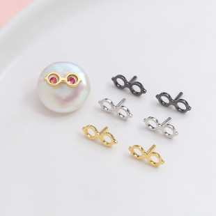 铜镀真金阿飘眼镜框DIY手工饰品自制巴洛克插针配件材料