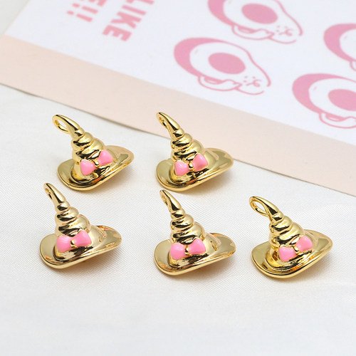 魔法帽珍珠吊坠铜镀真金