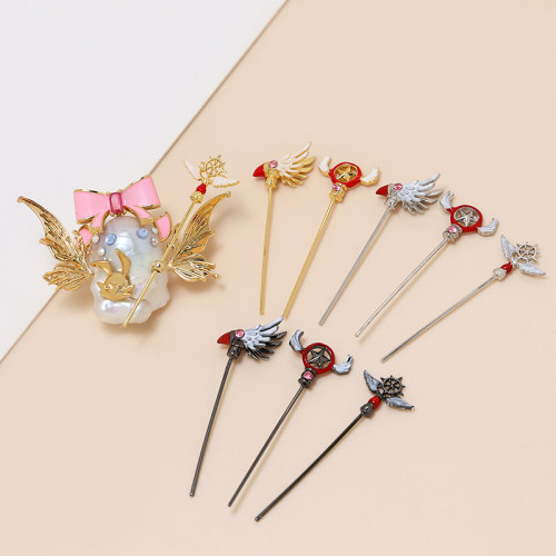 阿飘精灵魔法棒铜镀真金插针配件