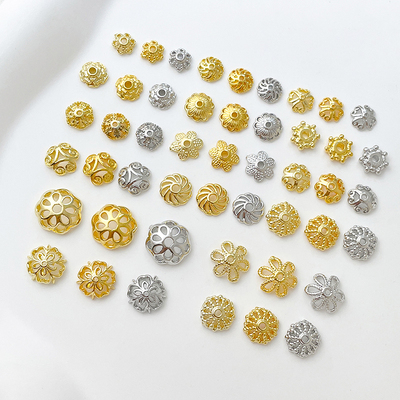 花托镂空帽盖镀真金饰品配件