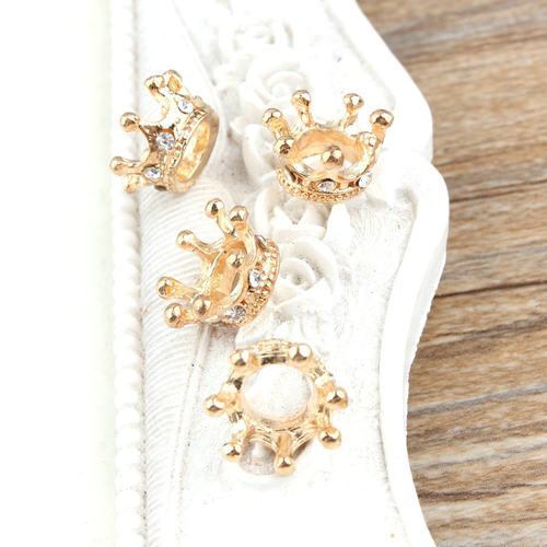 金色镶钻立体小皇冠饰品配件