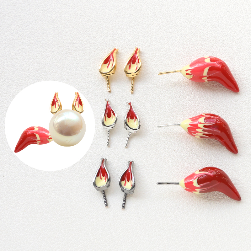 手工珍珠配件diy手工铜镀真金